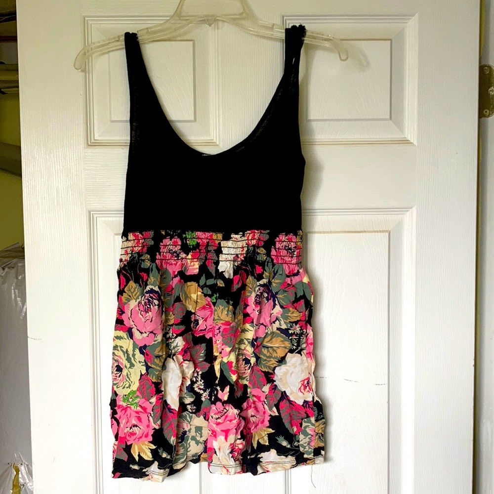 Black and floral tank